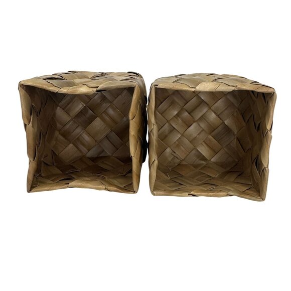 Hawaiian Handmade Natural Fiber Woven Lidded 2 PC Box Set Tiki Island Gift Boxes - Picture 8 of 13